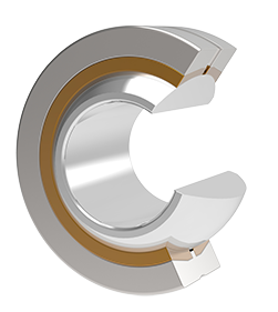 GEBK Series Angular Contact Spherical Plain Bearing 495kN Static Load Hard Chromium Plating